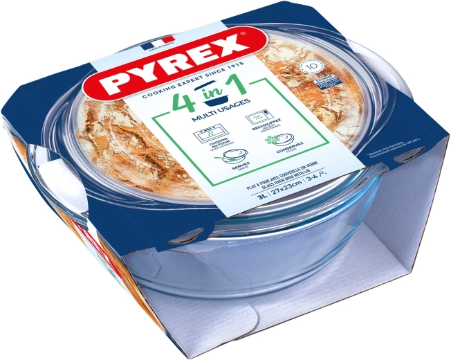 Kulatá zapékací mísa s víkem 3 l PYREX sklo