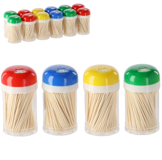 Sada dřevěných párátek v plastovém zásobníku, 180 ks