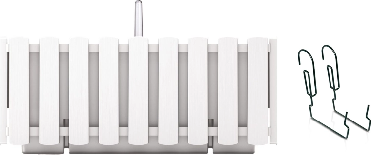 Závěsný samozavlažovací truhlík s kovovým držákem Boardee Fencycase, bílý