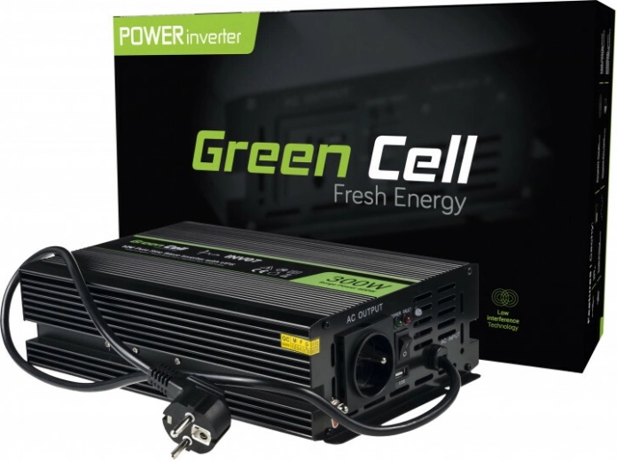 Měnič napětí s UPS 300 W GREEN CELL INV07