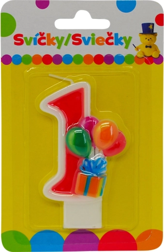 Narozeninová svíčka s balónky – číslo 1