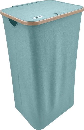 Mint koš na prádlo s bambusovým lemem, 98 l, mátově zelený