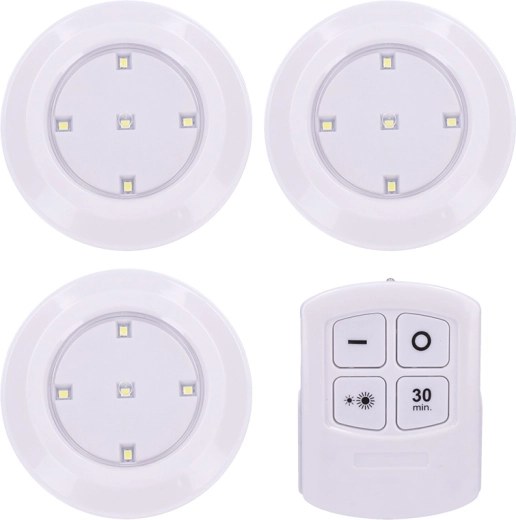 Solight LED světla s dálkovým ovládáním 3× 50 lm, časovač, na baterie