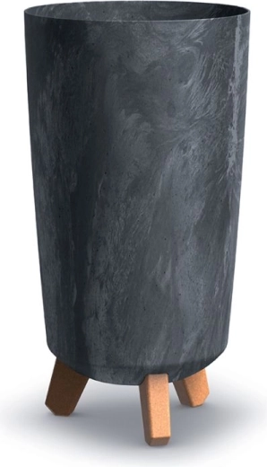 Květináč na nožičkách s betonovým efektem, antracit, 19,5 cm