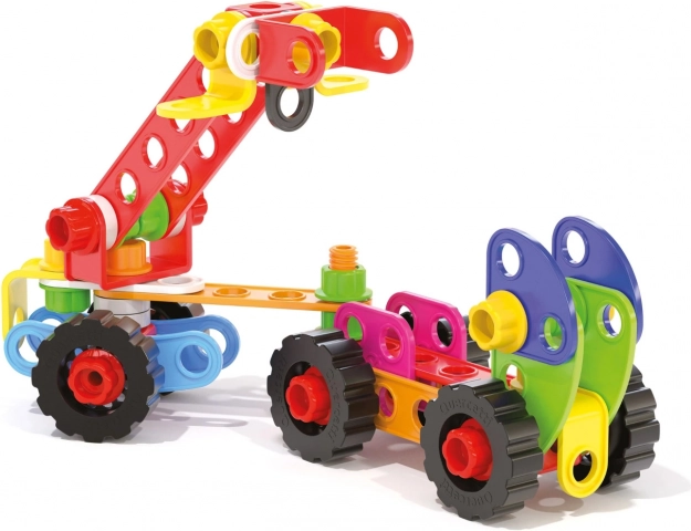 Quercetti stavebnice tecno jumbo toolbox – přenosný kufřík s 84 díly