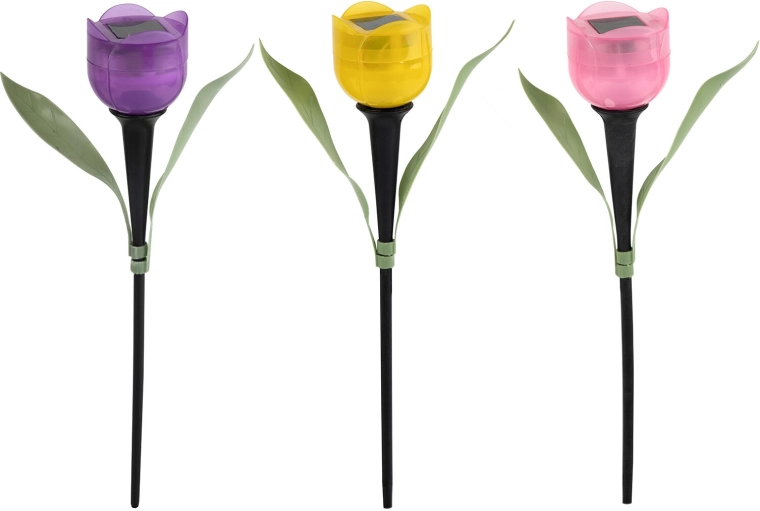 Solární zahradní lampa tulipán s LED, mix barev