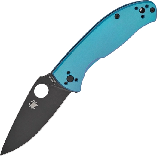 Skládací nůž Spyderco Tenacious Blue, titanová rukojeť, černá čepel 8,5 cm