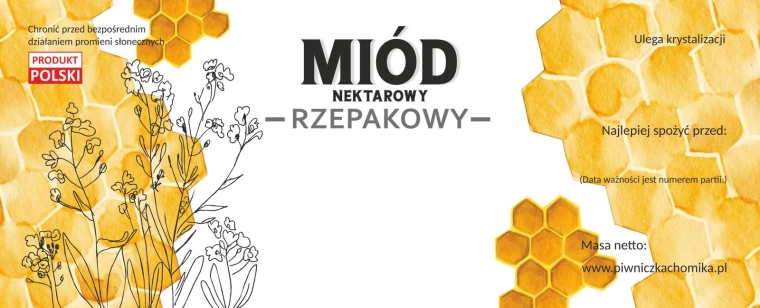 Sada etiket na med řepkový 154 × 60 mm – 100 ks