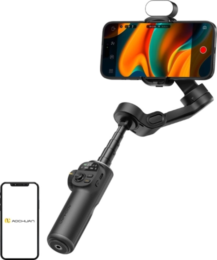 AOCHUAN Smart X2 stabilizátor pro smartphone s RGB osvětlením černý