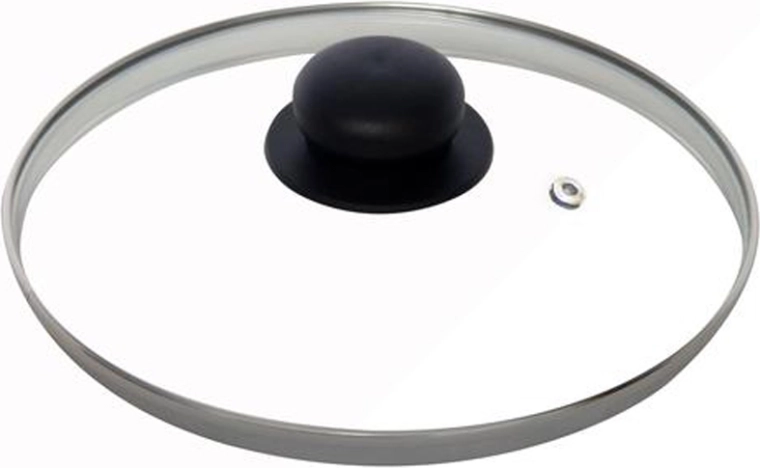 Skleněná poklice 26 cm s nerezovým okrajem