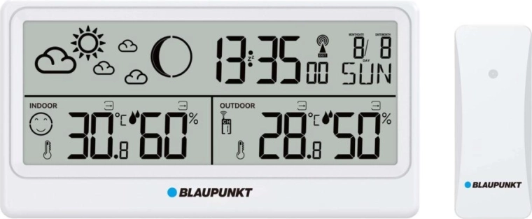 Meteorologická stanice Blaupunkt s polskými názvy dnů v týdnu