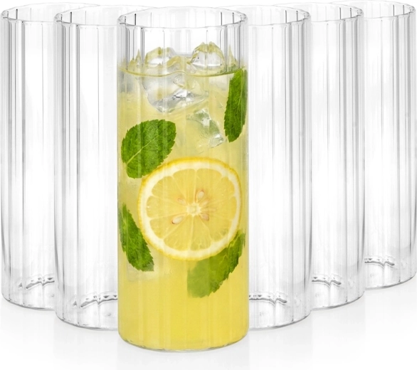 Vilde ryhované sklenice na nápoje 460 ml, 6 ks