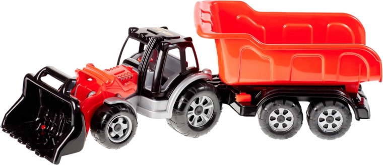 Traktor s nakladačem a přívěsem MAX