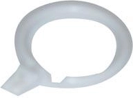 Plastový kroužek se skřipcem na záclony, bílý, 25 ks