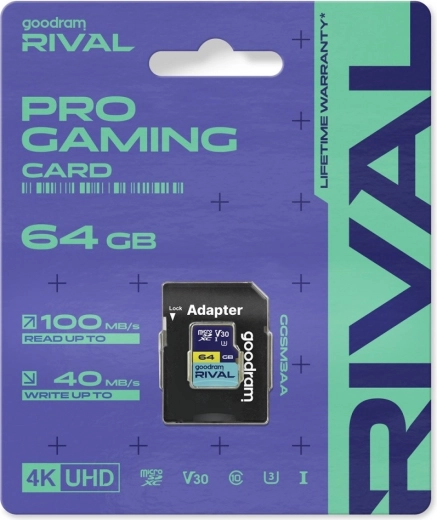 Paměťová karta microSD 64 GB Goodram Rival UHS-I V30 U3