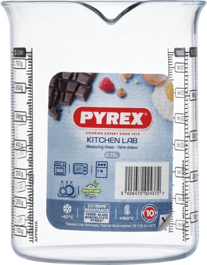 Skleněná odměrka PYREX 0,75 l