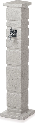 Zahradní sloupek s kohoutkem Romana – chladně šedý granit