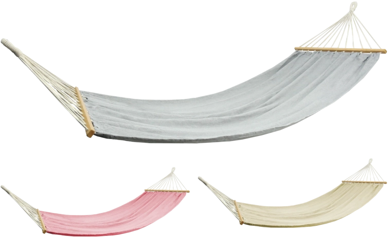 Hamak s dřevěnými rozpěrkami 200 × 100 cm, nosnost 150 kg
