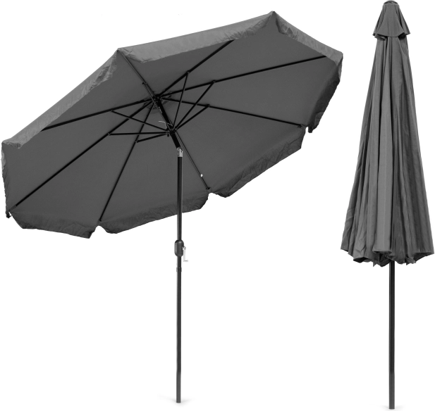 Zahradní slunečník 3 m s naklápěním a klikou, šedý MULTIGARDEN