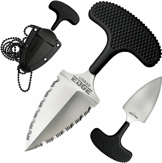 Cold Steel Urban Edge zoubkovaná tlačná dýka 6,4 cm s pouzdrem Secure-Ex