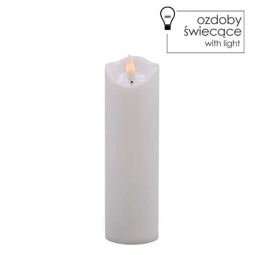 Bílá LED svíčka s mihotavým plamenem 5 × 17,5 cm
