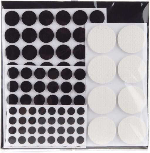 Filcové ochranné podložky pod nábytek – mix rozměrů a barev, 125 ks