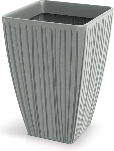 Květináč Fero Square High 40 cm – betonově šedý, čtvercový vysoký plastový obal na rostliny