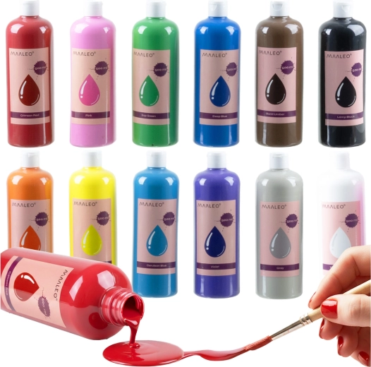 Plakátové barvy Maaleo 12 × 500 ml - 12 ks
