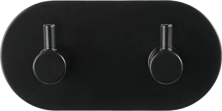 Samolepicí dvojitý kovový věšák – černý