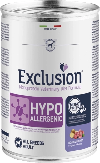 Exclusion Hypoallergenic konzerva pro psy s divočákem a bramborem 400 g
