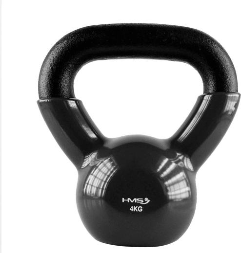 Kettlebell HMS 4 kg s vinylovým povrchem, černý