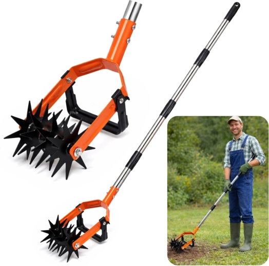 Ruční rotační kultivátor s teleskopickou násadou pro pletí a kypření půdy