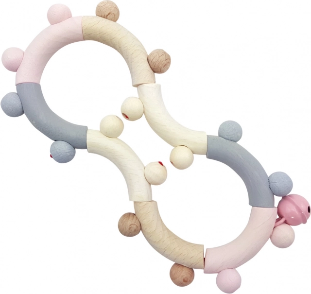 Hess dřevěné motorické chrastítko růžové