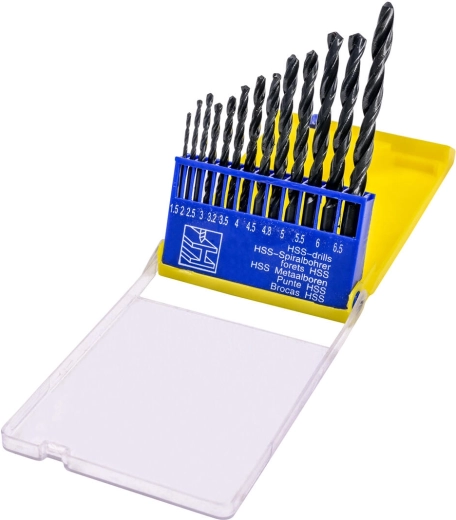 Sada HSS vrtáků do kovu 1,5–8 mm, 13 ks