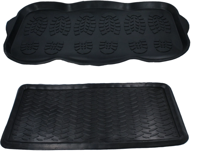 Gumová obdélníková rohožka s odkapávačem 70 × 40 cm černá