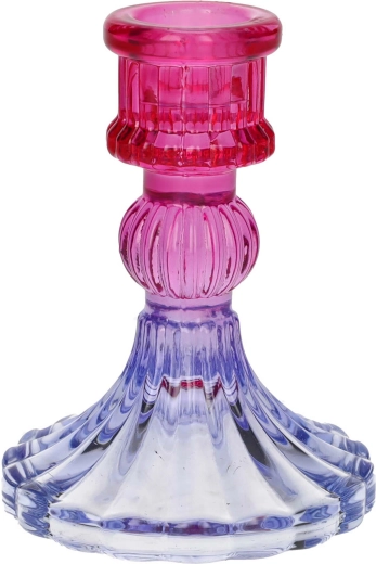 Svícen Lior růžovo‑fialový 4,8 × 15 cm