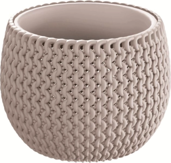 Květináč Splofy Bowl s vkladem 18 cm – mocca