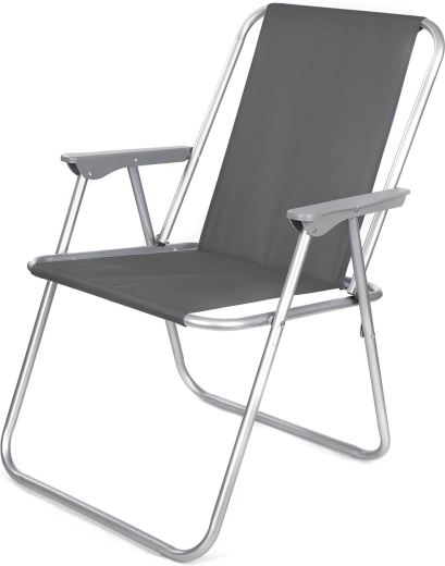 Skládací zahradní křeslo z kovu a textilu, antracit