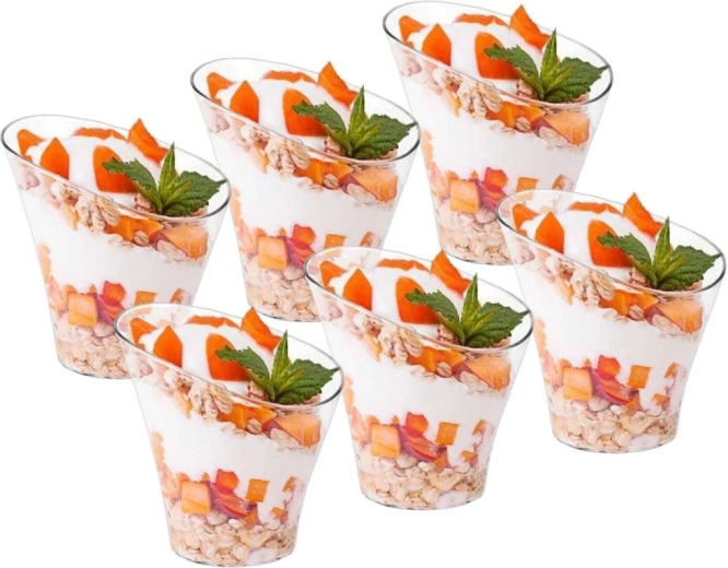 Plastové pohárky na dezerty a občerstvení 180 ml, 6 ks