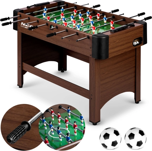 Neosport stůl na stolní fotbal 118 × 61 × 79 cm tmavě hnědý