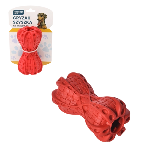 Žvýkací hračka pro psy ve tvaru šišky s prostorem na pamlsky