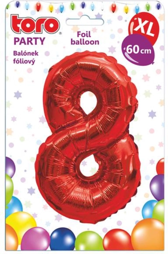 Fóliový balónek číslice 8, 60 cm, červený