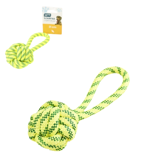 Pletené přetahovadlo pro psy se dvěma uzly 21 cm