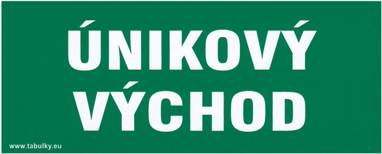 Samolepicí značka Únikový východ 210 × 87 mm