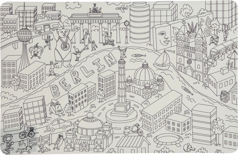 Plastové prostírání Města 43,5 × 28,5 cm, mix 4 dekorů