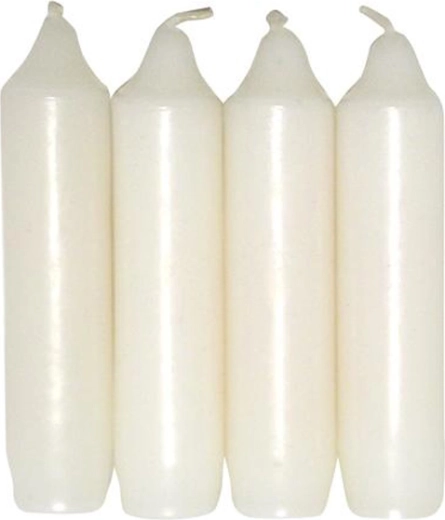 Adventní svíčky bílé 10 cm, průměr 2,5 cm – sada 4 ks