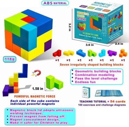 Magnetické stavebnice Magnetic Cubes – sada 7 kostek