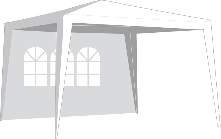 Boční stěna k altánu 3 × 3 m s oknem, bílá, 295 × 190 cm