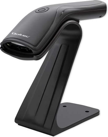 Laserová čtečka čárových kódů Qoltec 1D s USB stojánkem