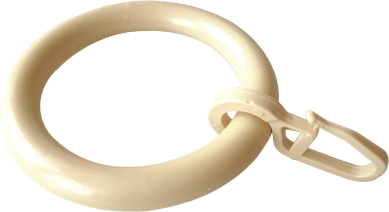 Kruhy na záclony s háčkem, béžové (10 ks)